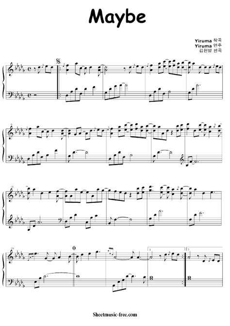 A directory of music lessons plans, free sheet music, and music theory worksheets for elementary music teachers and students. Maybe Sheet Music Yiruma Piano Sheet | ♪ SHEETMUSIC-FREE.COM