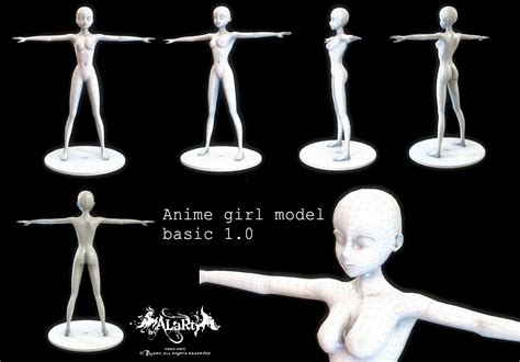 Anime Girl D Model Base Anime Female D Base Model Turjn
