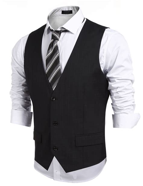 Coofandy Mens Business Suit VestSlim Fit Skinny Wedding Waistcoat