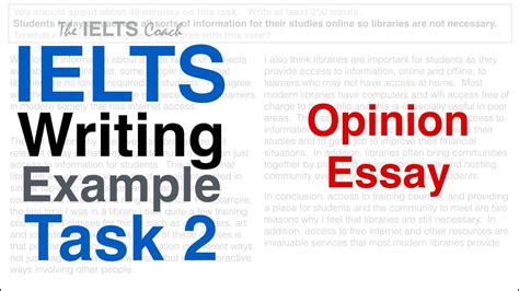 Ielts Writing Example Task 2 Opinion Essay Youtube
