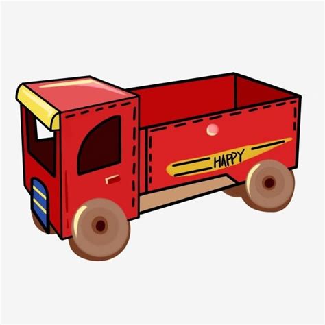 Toy Truck Clipart Vector Children S Day Kids Red Small Truck Toys Free