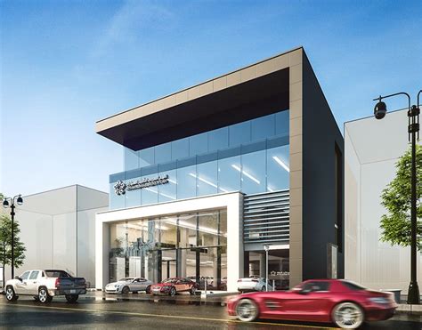 Cars Showroom Modern Architecture Building Facade Architecture