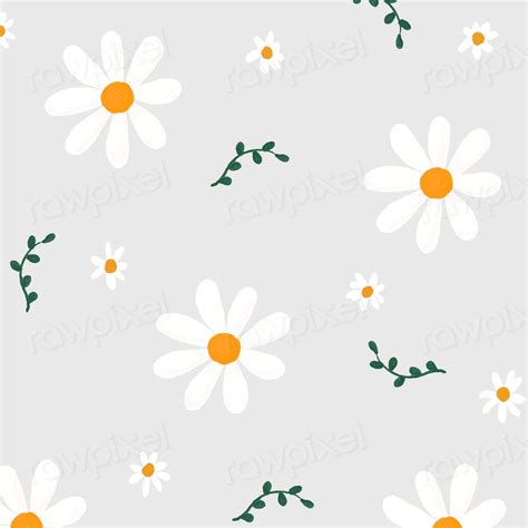 Daisy Flowers Patterned Background Psd Premium Psd Rawpixel