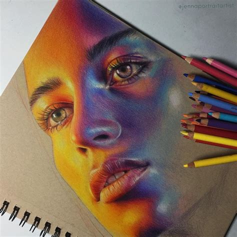 Colored Pencil Face Drawings Warehouse Of Ideas