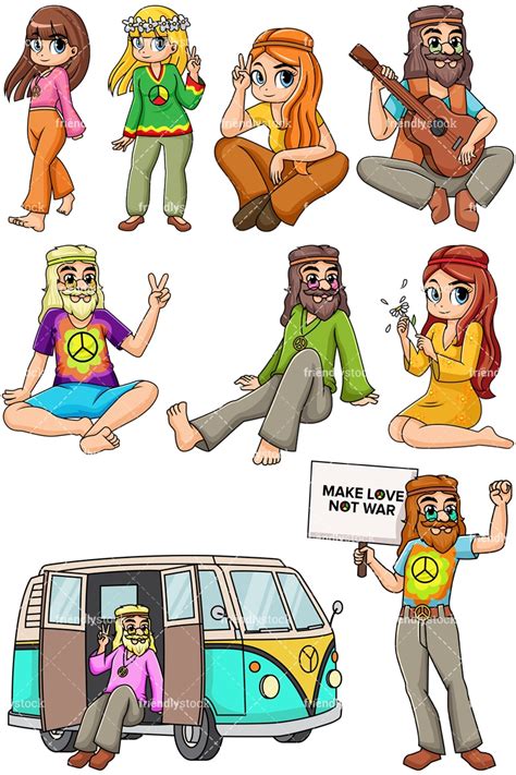 Female Hippie Cartoon