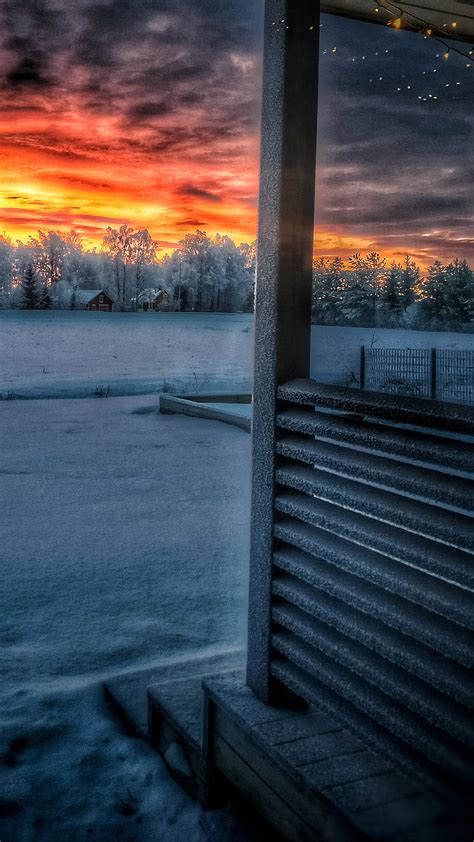 Sunrise Colorful Morning Snow Winter Hd Phone Wallpaper Peakpx