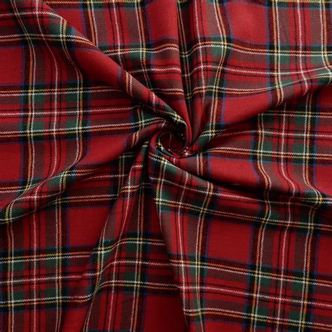 Yardage Of Vintage Cotton Flannel Fabric Soft Fine Flannel Red Green