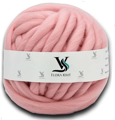 Floraknit 100 Merino Wool Chunky Yarn Bulky Roving Yarn Palepink