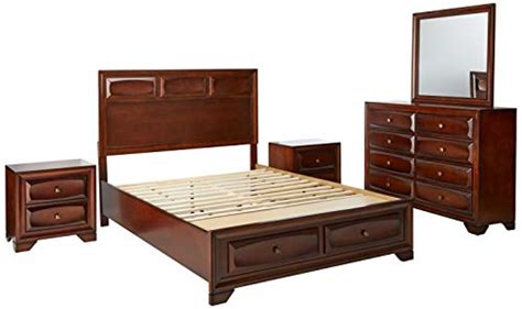 Roundhill Furniture Oakland 139 Antique Oak Finish Wood Bed Room Set