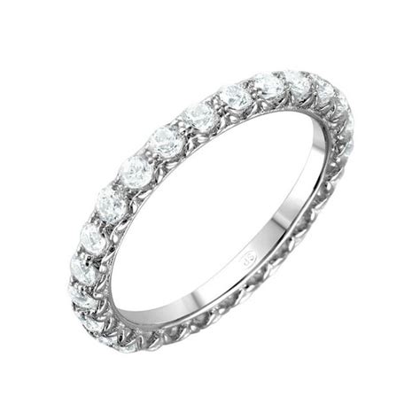 All In Stock Clear Cubic Zirconia Infinite Stackable Ring Rhodium