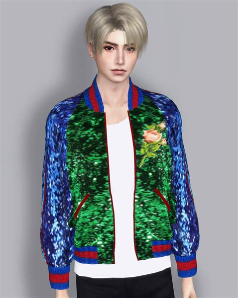 Dna Gucci Sequined Bomber Jacket By Tslok Sims 4 Cc Kids Clothing