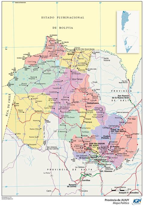 Mapa De Jujuy Provincia Departamentos Turístico Descargar E