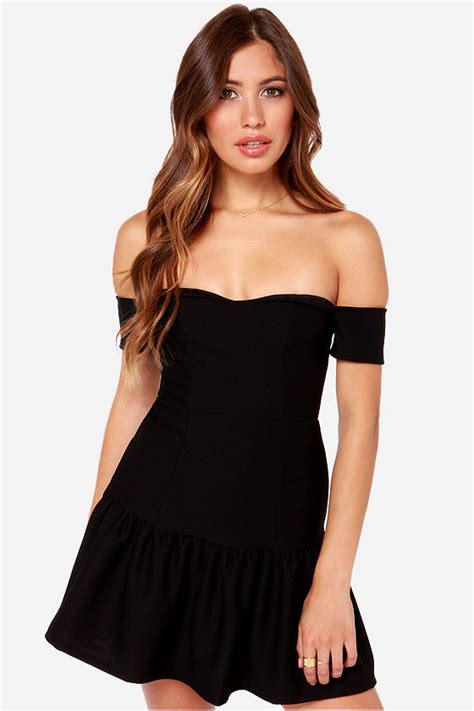 Sexy Black Dress Off The Shoulder Dress 47 00 Lulus