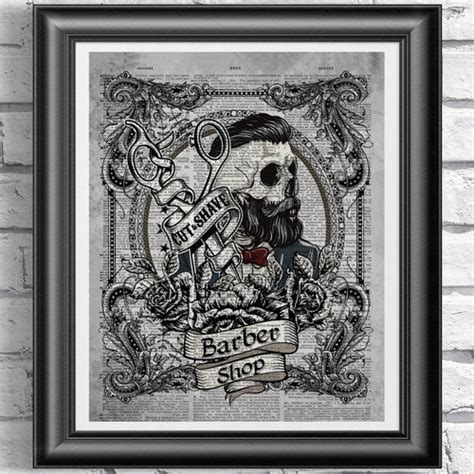 Barber Shop Cut And Shave Art Print Wall Decor Hairdresser Etsy