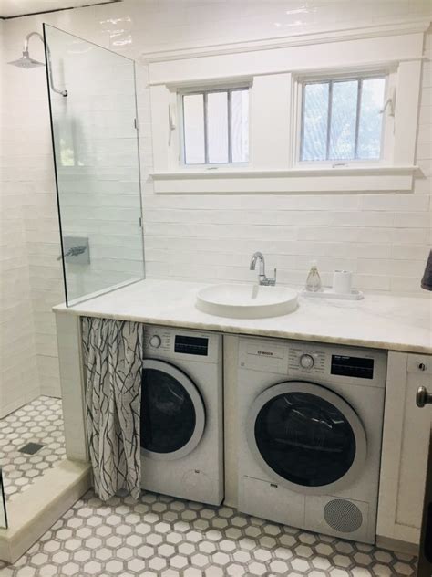 Laundry Room Conversion To A Laundrybathroom Contemporary Laundry