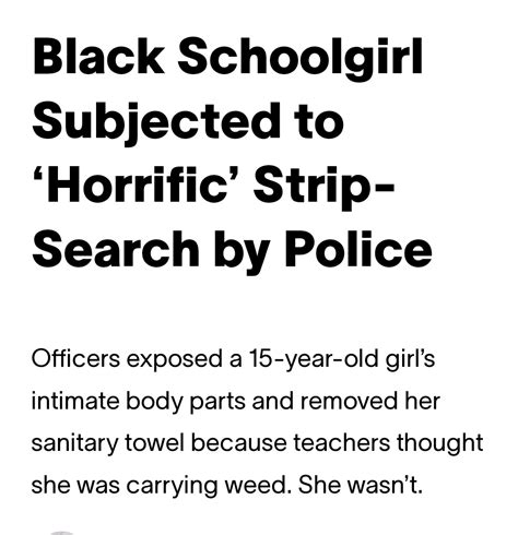 Black Schoolgirl Subjected To ‘horrific’ Strip Search By Police Acab