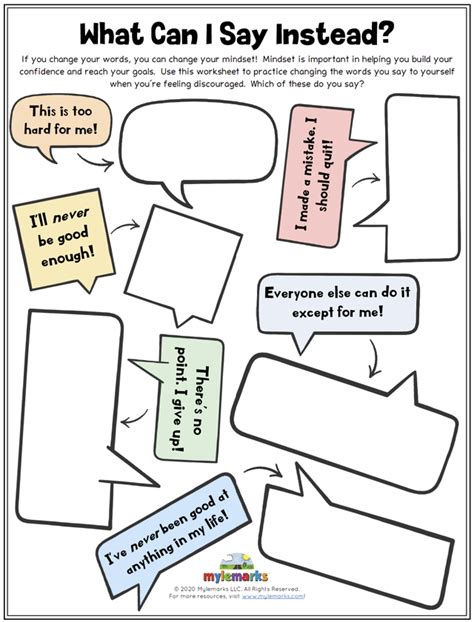 Self Esteem And Character Building Worksheets For Kids And Teens