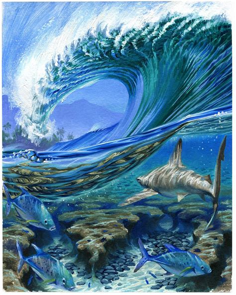 Pipeline Reef Fine Art By Phil Roberts Etsy Surf Painting Surf Art