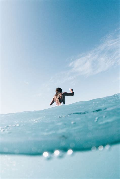 Ocean Photography Blue Girl Model Surfer Surfing Summer Escape