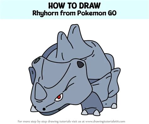 How To Draw Rhyhorn From Pokemon Go Pokemon Go Step By Step