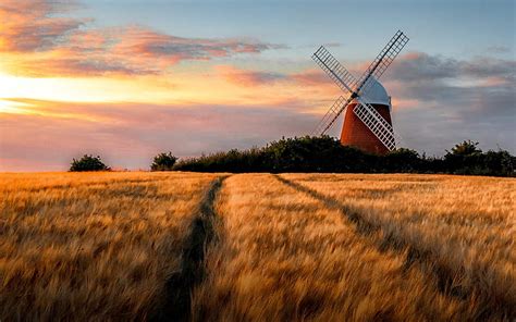 1920x1080px 1080p Free Download Halnaker Windmill Windmill Field