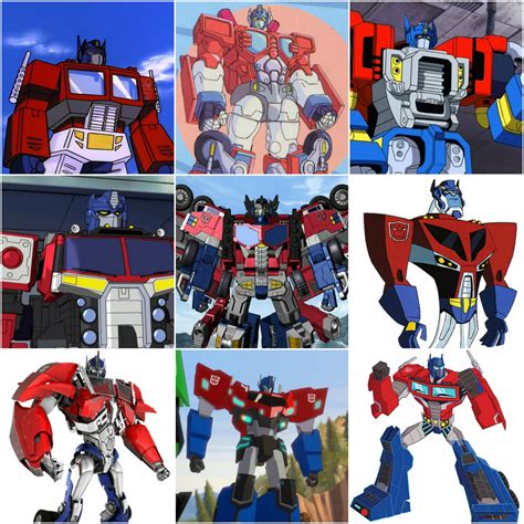 Evolution Of Optimus Prime In Animation Rtransformers