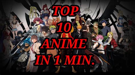 Top 10 Action Anime List In One Minute Youtube