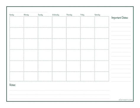 Blank Monthly Calendar Free Printable Goodnote Template Monthly