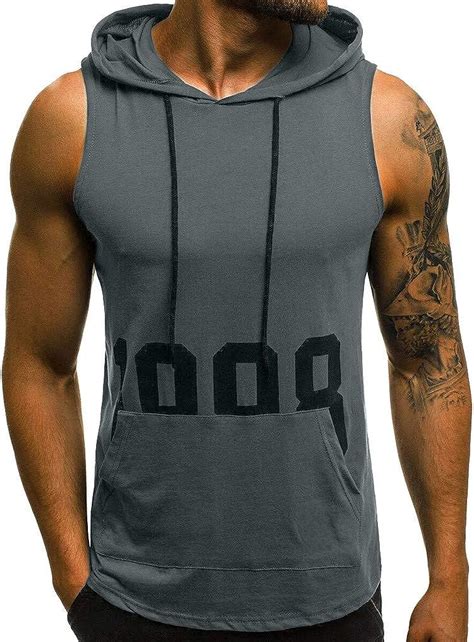 Bodybuilding Allywit Mens Hoodie T Shirt Hooded Muscle Workout Fitness