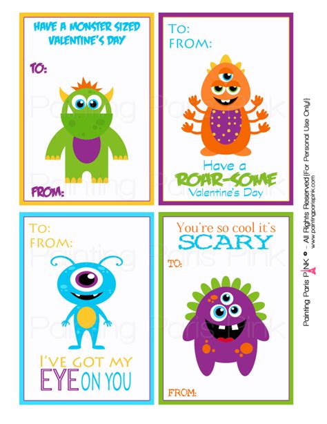 Free Monster Valentine Cards Printable Valentines Cards Monster