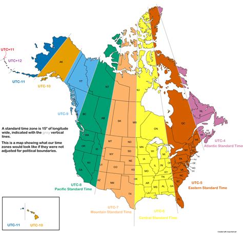Uscanada Time Zones If They Were Not Adjusted For Maps On The Web