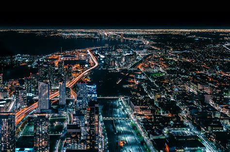 3909x2596 Png Images Aerial View Canada Night Long Exposure