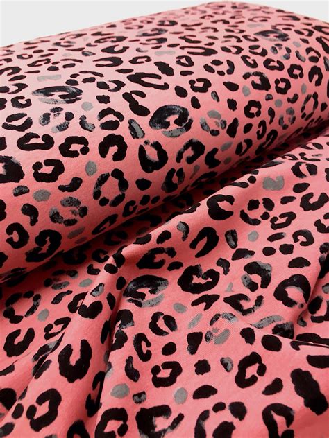 Sweatshirt Jersey Fabric Pink Leopard Print Sweatshirt Fabric Animal