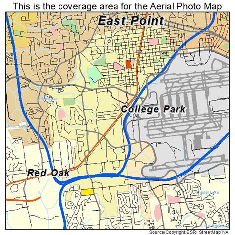 Aerial Photography Map Of College Park Ga Georgia