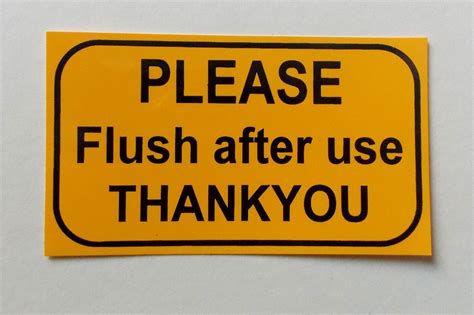Please Flush After Use Thankyou Sticker For The Toilet Washroom Urinal