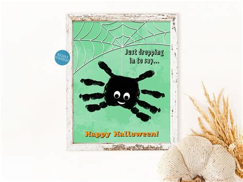 Spider Handprint Art Halloween Craft For Kids Handprint Etsy In 2022