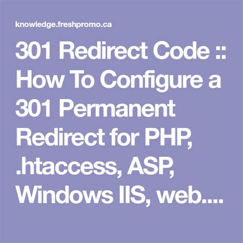 301 Redirect Code How To Configure A 301 Permanent Redirect For Php Htaccess Asp Windows