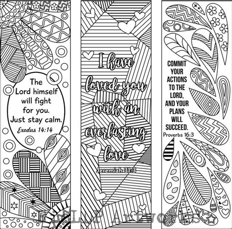 Set Of 6 Bible Verse Coloring Bookmarks Plus 3 Designs With Etsy
