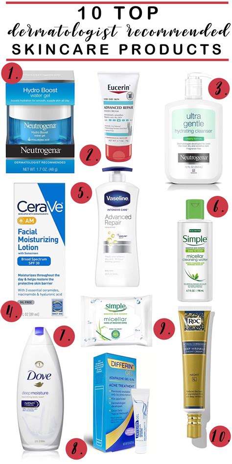 10 Top Dermatologist Recommended Drugstore Skincare Products The
