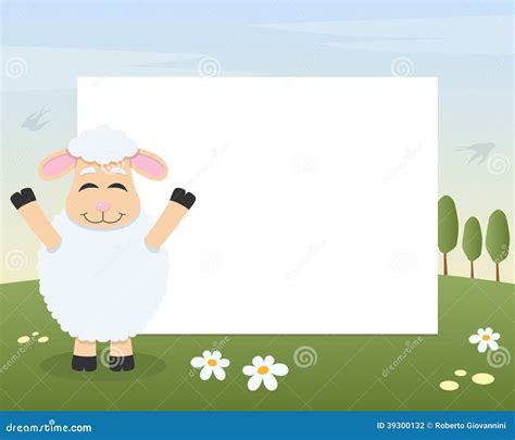 Easter Funny Lamb Photo Frame Stock Vector Image 39300132