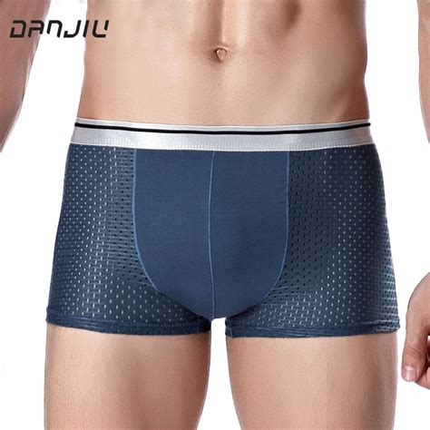 Danjiu Hot Men Underwear Mesh Breathable Underpants U Convex Corner Soft Cueca Men S Boxers
