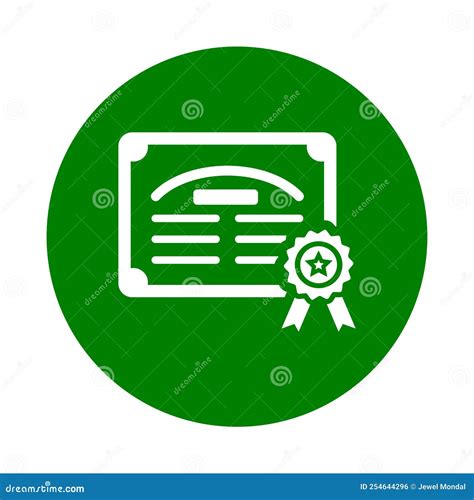 Certificate Education University Icon Green Vector Sketch Stock