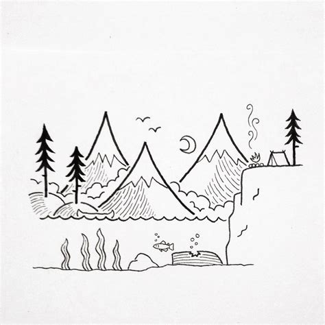 Landscape Simple Drawing At Getdrawings Free Download