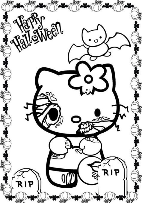 10 Dibujos Para Colorear De Halloween De Hello Kitty