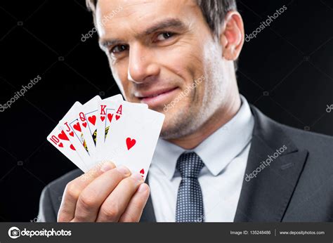Man Holding Playing Cards — Stock Photo © Dmitrypoch 135248486