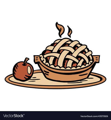 Hand Drawn Apple Pie Royalty Free Vector Image