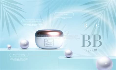 Vector 3d Elegant Cosmetic Products Background Premium Cream Jar For
