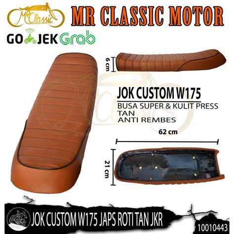 Jual Jok PnP Kawasaki W175 Custom Japstyle Tracker Pres Coklat Tan