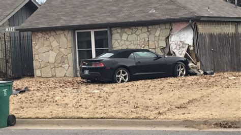 suspect arrested after crashing car into nw okc home attempting to hide from police