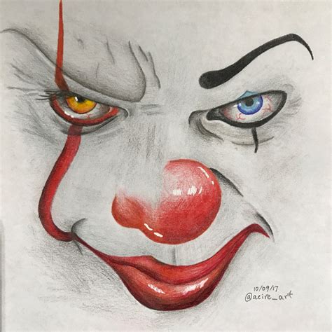 1990 Vs 2017 Pennywise Pencil Crayon Drawing Acireart On Instagram